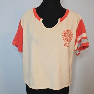 Rewind Cream and Red Short Sleeve Tee